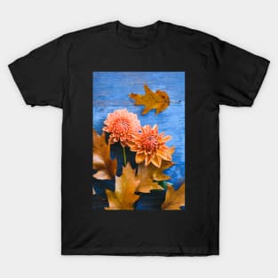 Oak Leaves and Dahlia Flowers T-Shirt